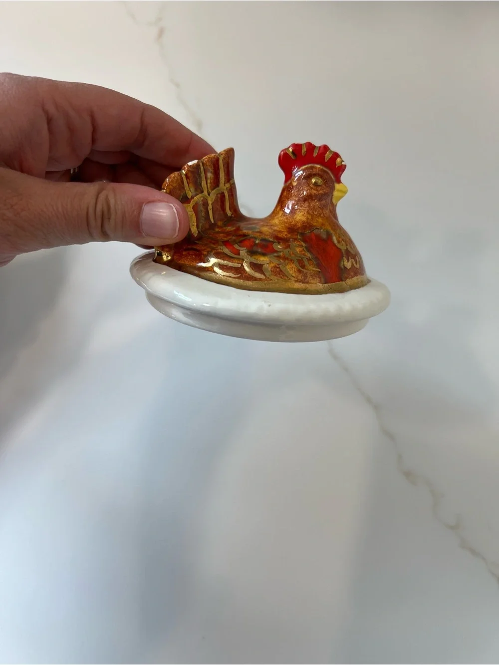 Vintage deviled egg Ceramic dish with Decorative Hen - Picture 11 of 11
